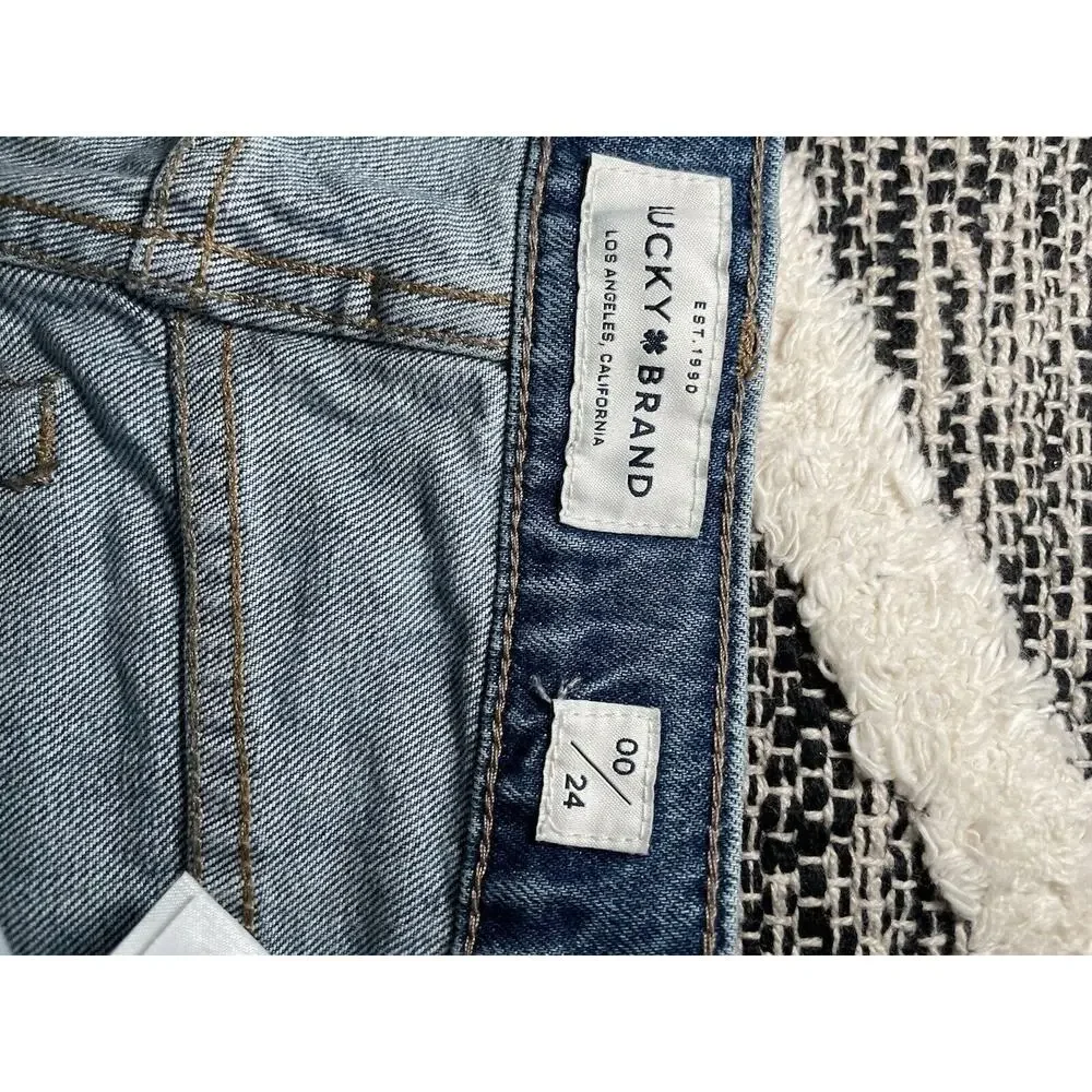 LUCKY BRAND SIENNA SLIM EMBROIDERED FLORAL BOYFRIEND JEAN NWOT SIZE 00/24 - Picture 5 of 8